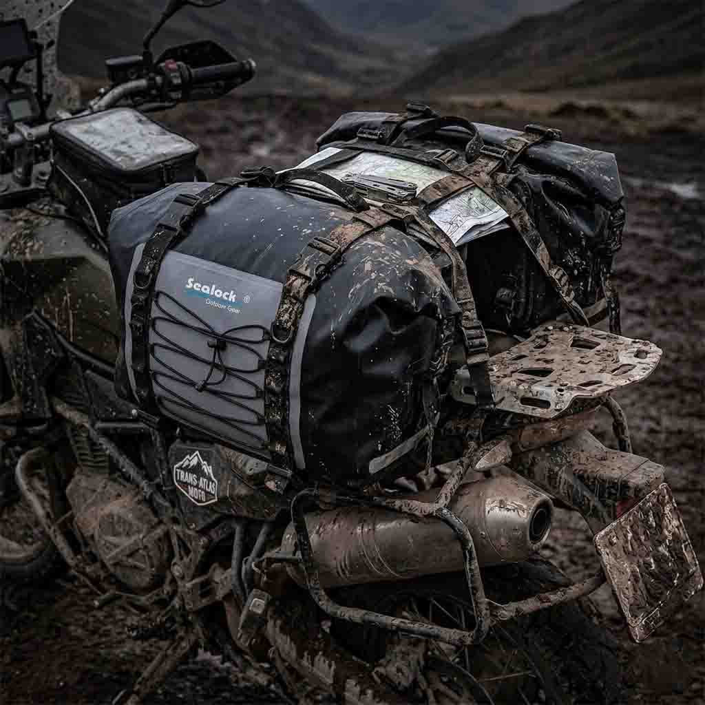 Beste vanntette motorsykkelveske: ADV Packing & Strap-Down Physics