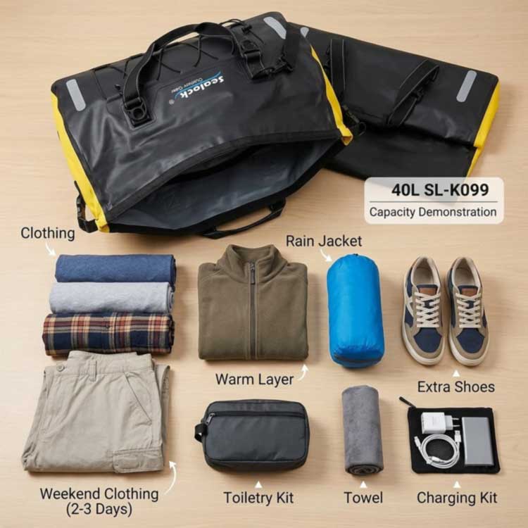 ​40L vanntett duffelbag: Kapasitetsguide for helgeeventyr