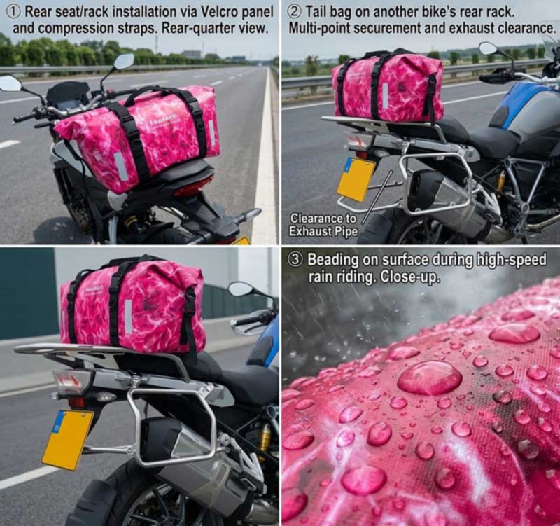 Motorsykkel vanntett bagprodusent for eventyrmerker
